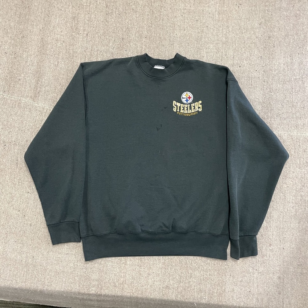 vintage Pittsburgh Steelers sweatshirt mens xl Black 1990s NFL - Picture 1 of 11